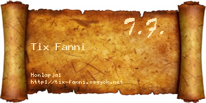 Tix Fanni névjegykártya